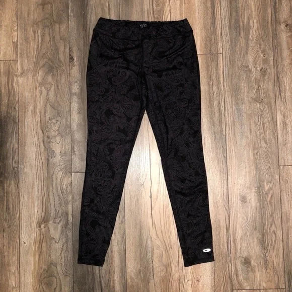 Champion Black/Gray Paisley Print Duo Dry Leggings - Picture 7 of 7